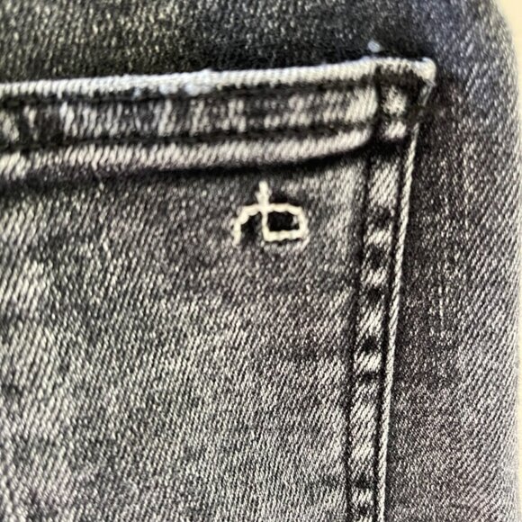 Rag & Bone Black Denim Jeans with Raw Hem Size 27 - Picture 3 of 5